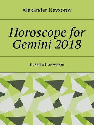 cover image of Horoscope for Gemini 2018. Russian horoscope